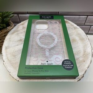Kate Spade ❤️ iPhone 16Pro Max Protective Case w/MagSafe Pink Bow NIB**